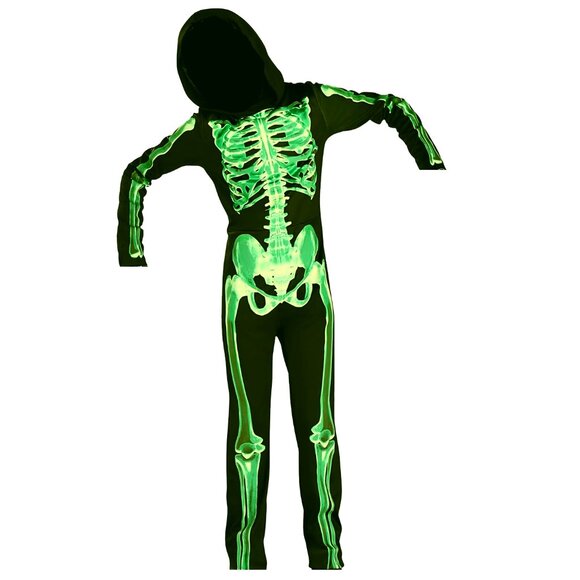 NEW BOY'S * SUITE YOURSELF * SKELETON COSTUME MEDIUM HOODED OUTFIT * ONLY - Picture 1 of 3